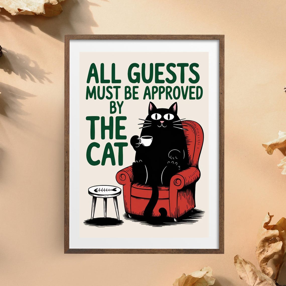Funny Cat Bathroom Poster, Pet Humor