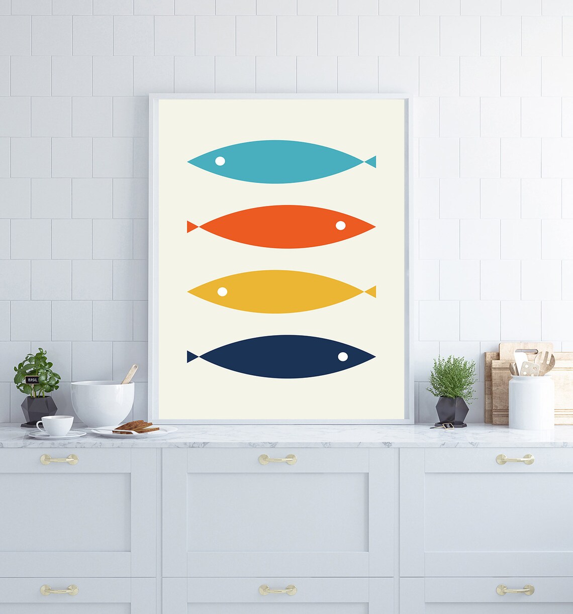 Mid Century Modern Fish Wall Art, Retro Decor Print - Image 3
