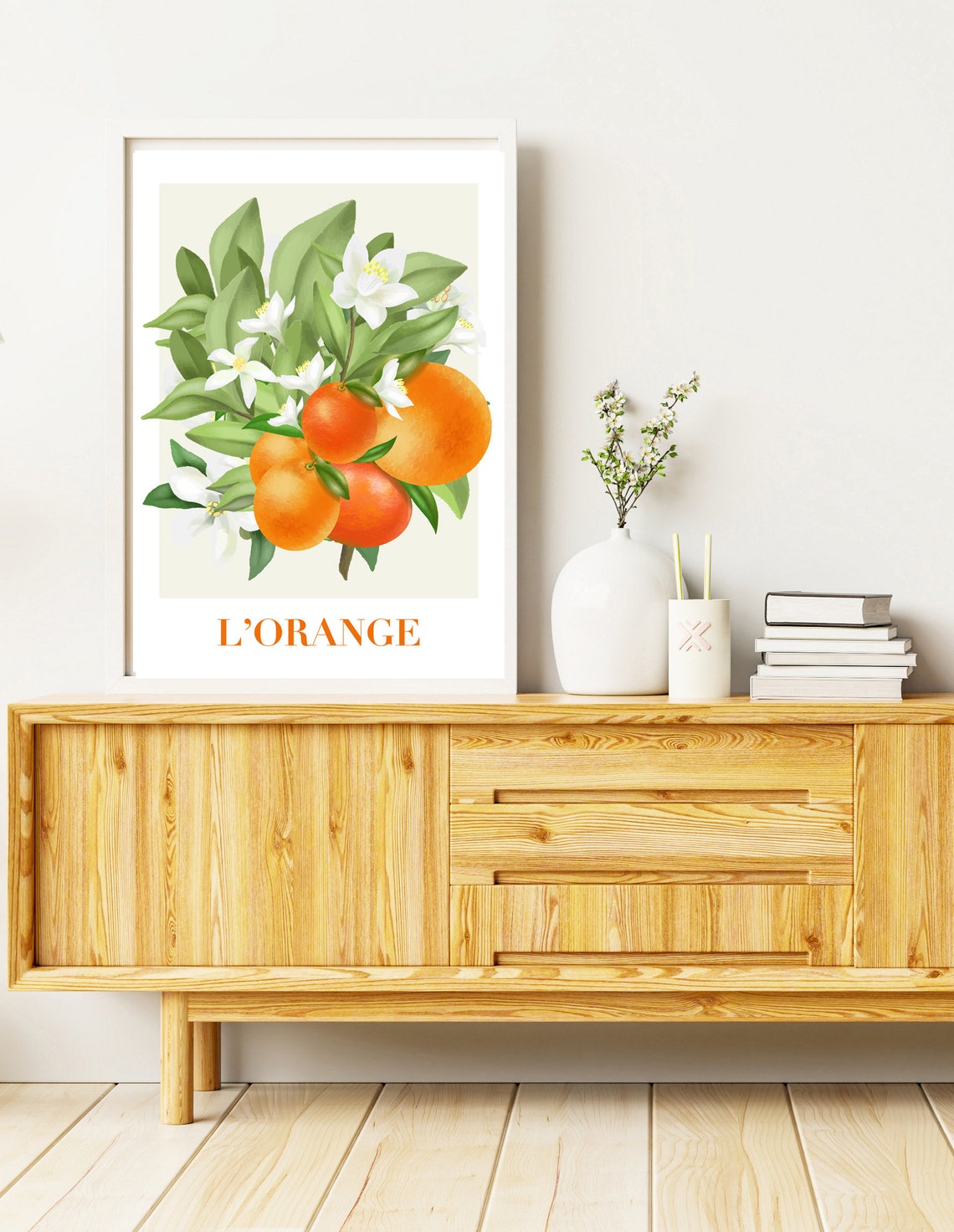 L'Orange French Botanical Orange Blossom Citrus Watercolor Print - Image 2