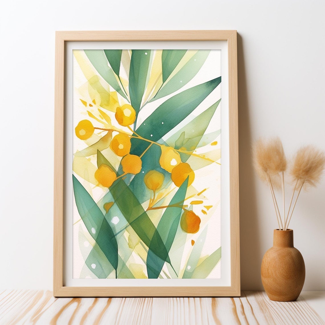 Australian Wattle Splendour Watercolour Art Print