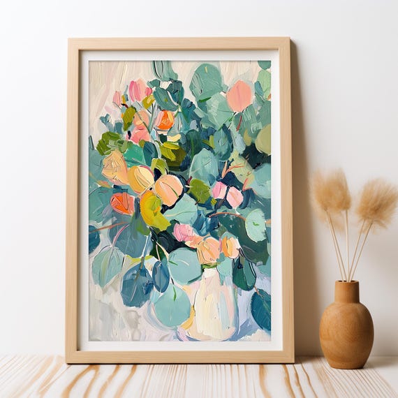 Australian Eucalyptus Floral Blooms, Botanical Art Print