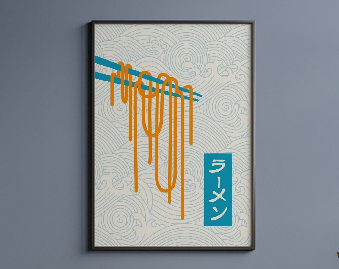 Japan Noodle Ramen Art Print, Japanese Food