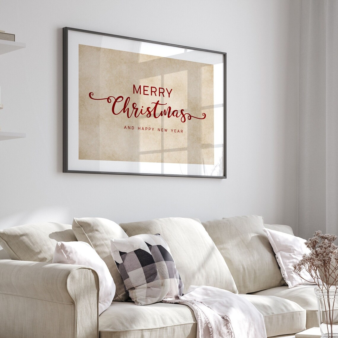 Merry Christmas Sign, Vintage Holiday Poster - Image 3