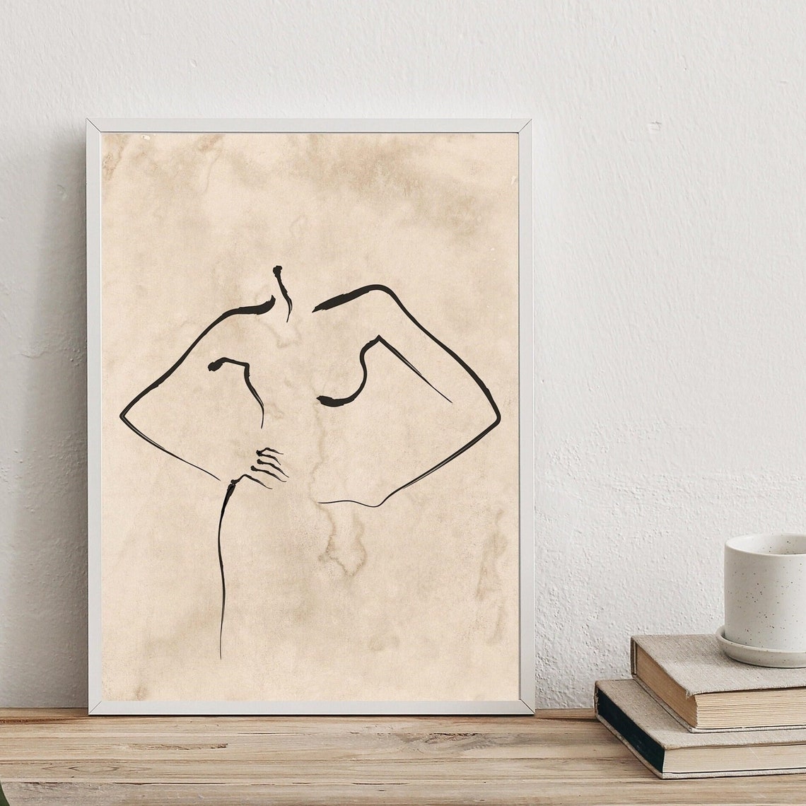 Abstract Neutral Line Art Female Torso Body Minimalist Poster - Image 3