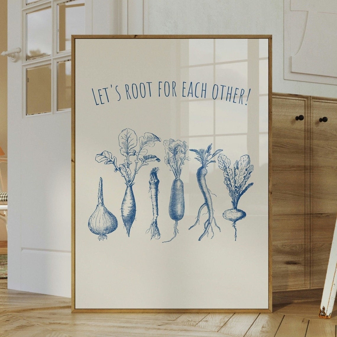 Lets Root For Each Other Botanical Root Vegetable Kitchen Print - Image 3