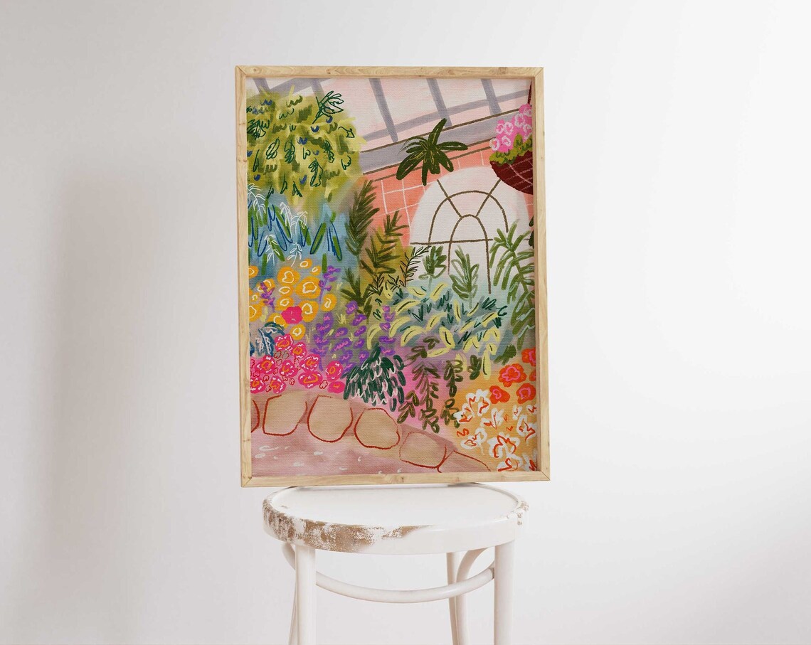 Botanical Garden Floral Art Print, Botanical Wall Art