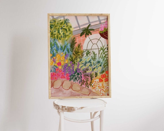 Botanical Garden Floral Art Print, Botanical Wall Art