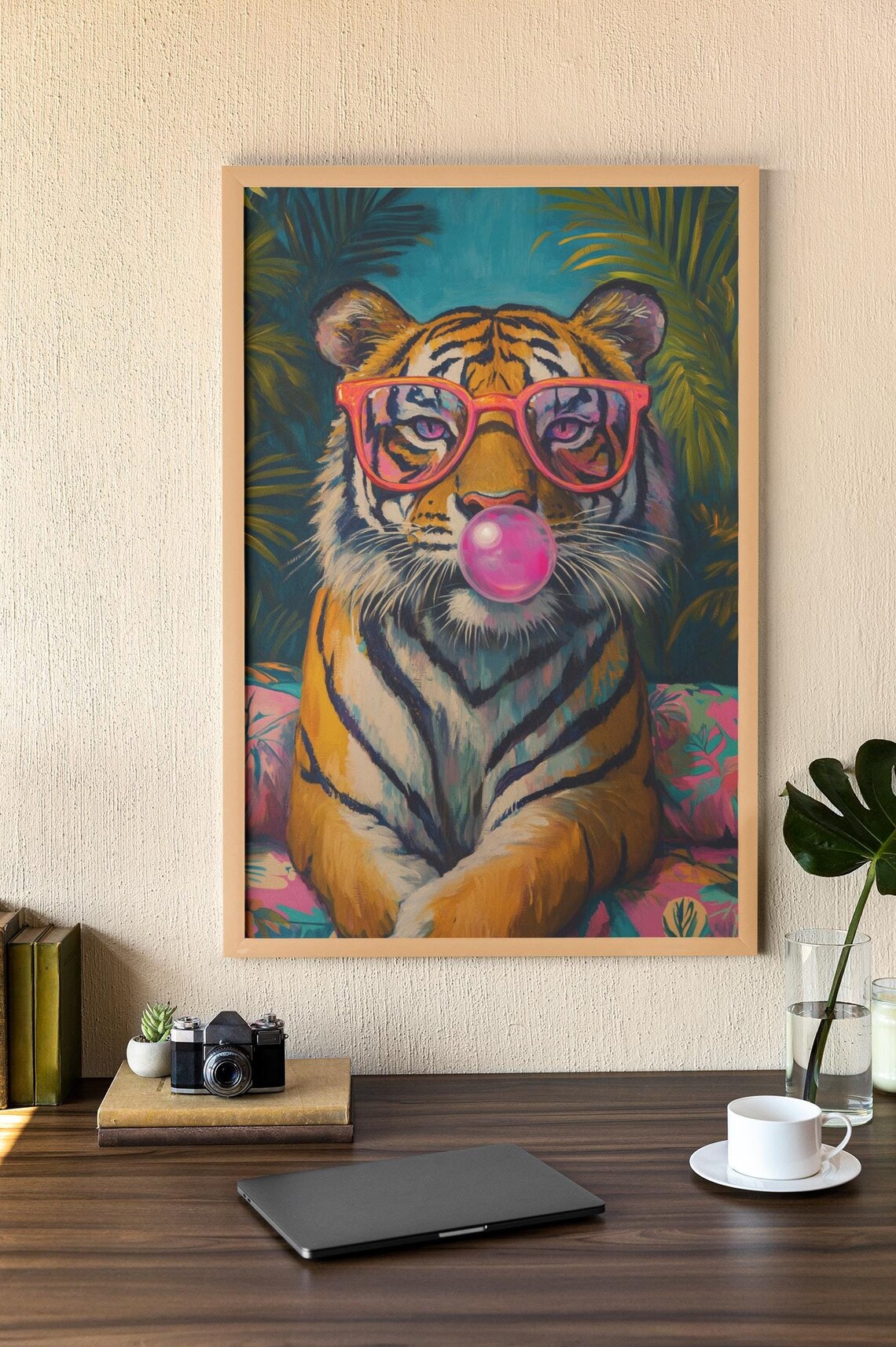 Trendy Tiger Poster, Jungle-Themed Art Print
