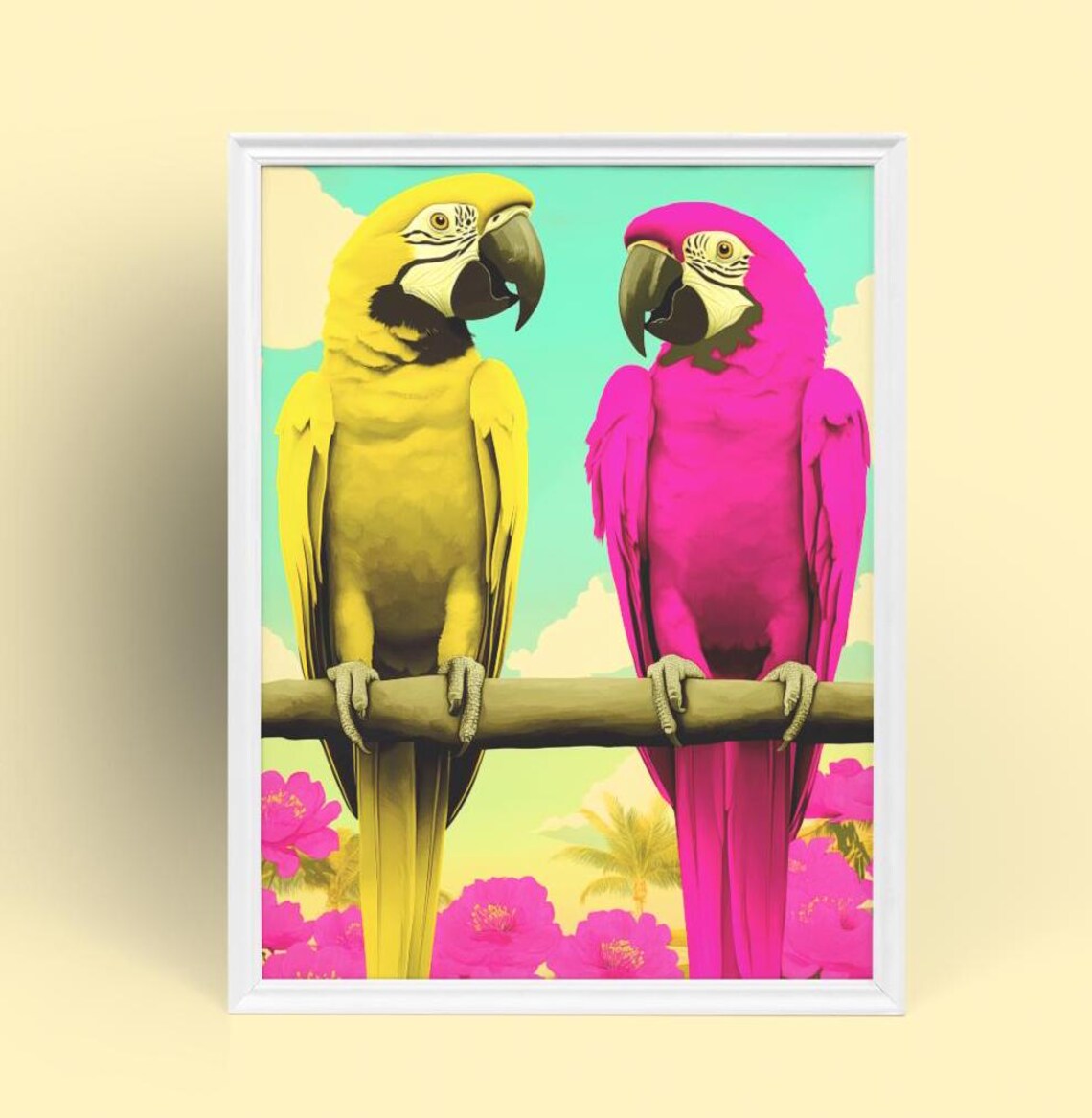 Tropical Parrot Poster Print, Bird Artwork