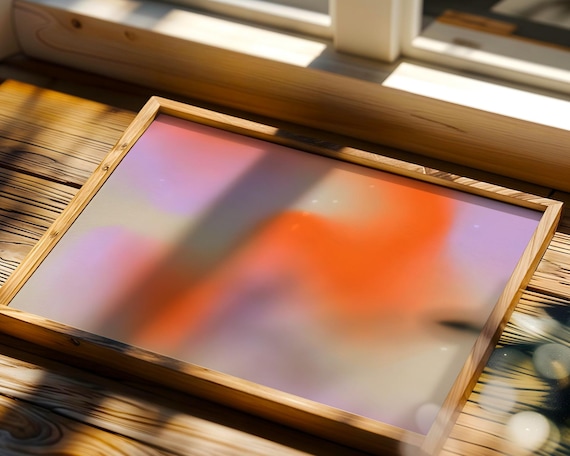 Pastel Orange Lavender Aura Gradient Abstract Dreamy Flow Poster