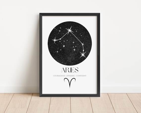 Aries Zodiac Constellation Astrology Wall Art Print