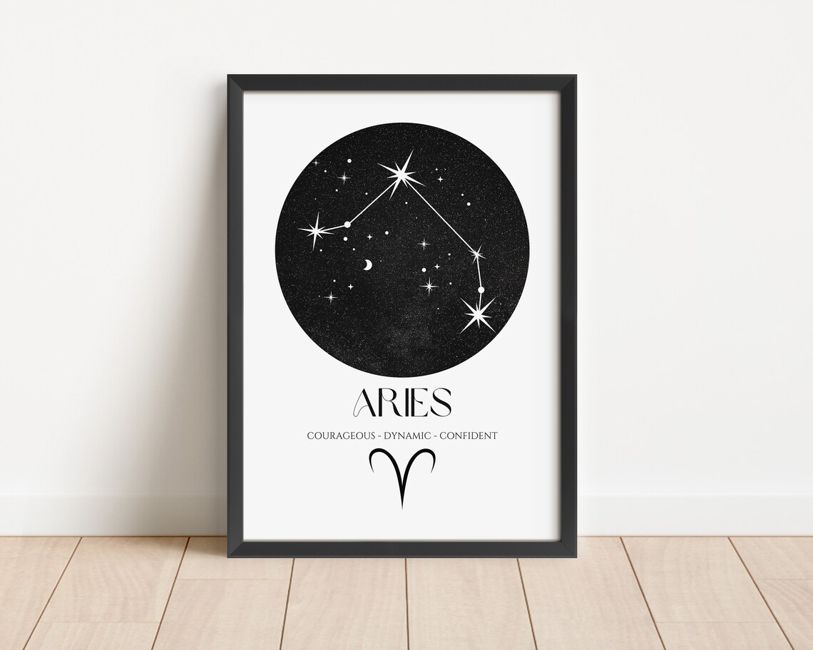 Aries Zodiac Constellation Astrology Wall Art Print