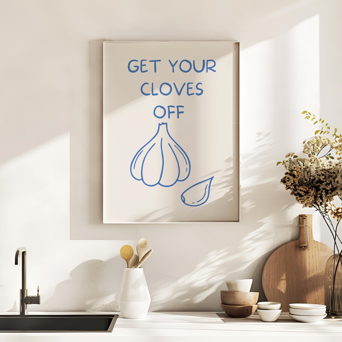 Get Your Cloves Off Print Aesthetic Kitchen Decor Trendy Kitchen Wall Art Cute Kitchen Print Kitchen Wall Art Chef Print Home Decor
