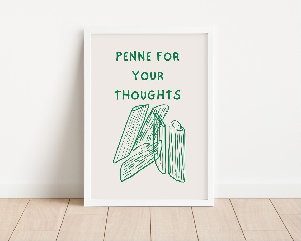 Funny Pasta Print Aesthetic Kitchen Decor Trendy Kitchen Wall Art Cute Kitchen Print Kitchen Wall Art Chef Print Home Decor - Image 2