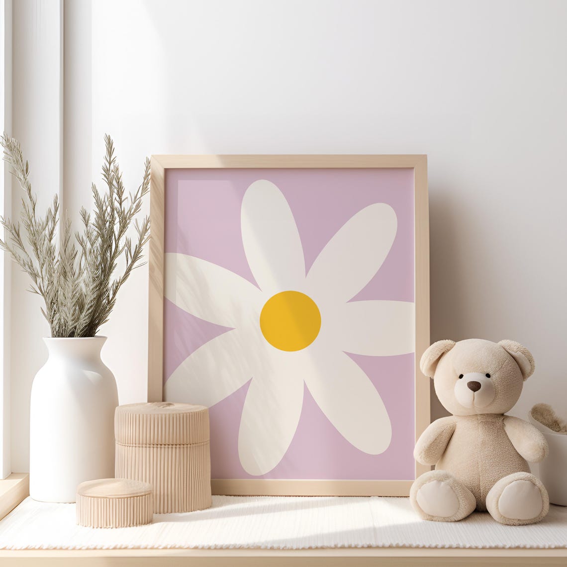 Big Daisy Flower Lavender Purple Nursery Decor Artwork Poster