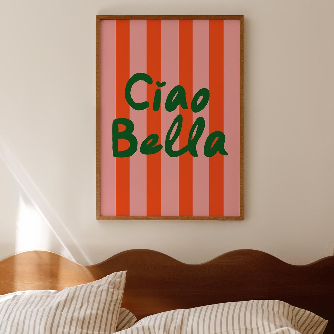 Ciao Bella Typography Print, Retro Italian Poster