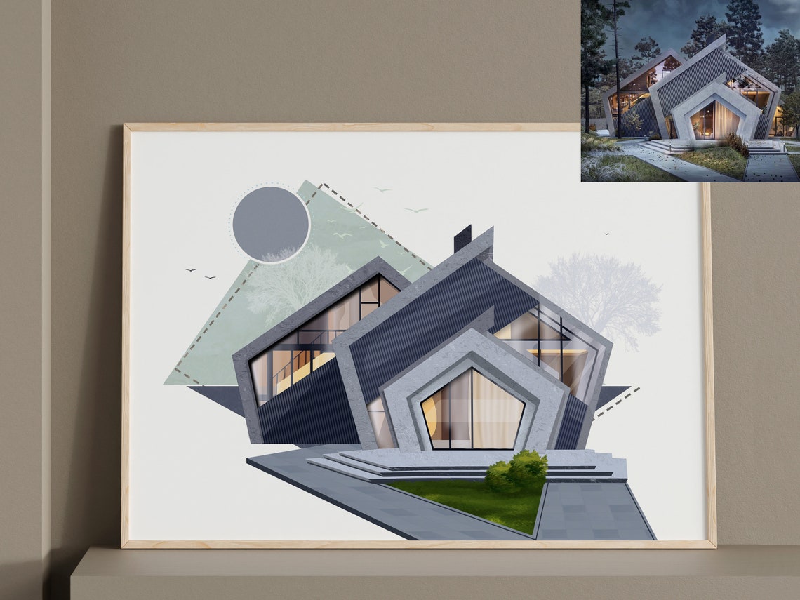 Personalized First Home Portrait Illustration Our First Home Gift Poster - Image 4