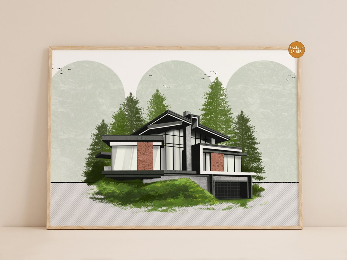 Personalized First Home Portrait Illustration Our First Home Gift Poster - Image 3