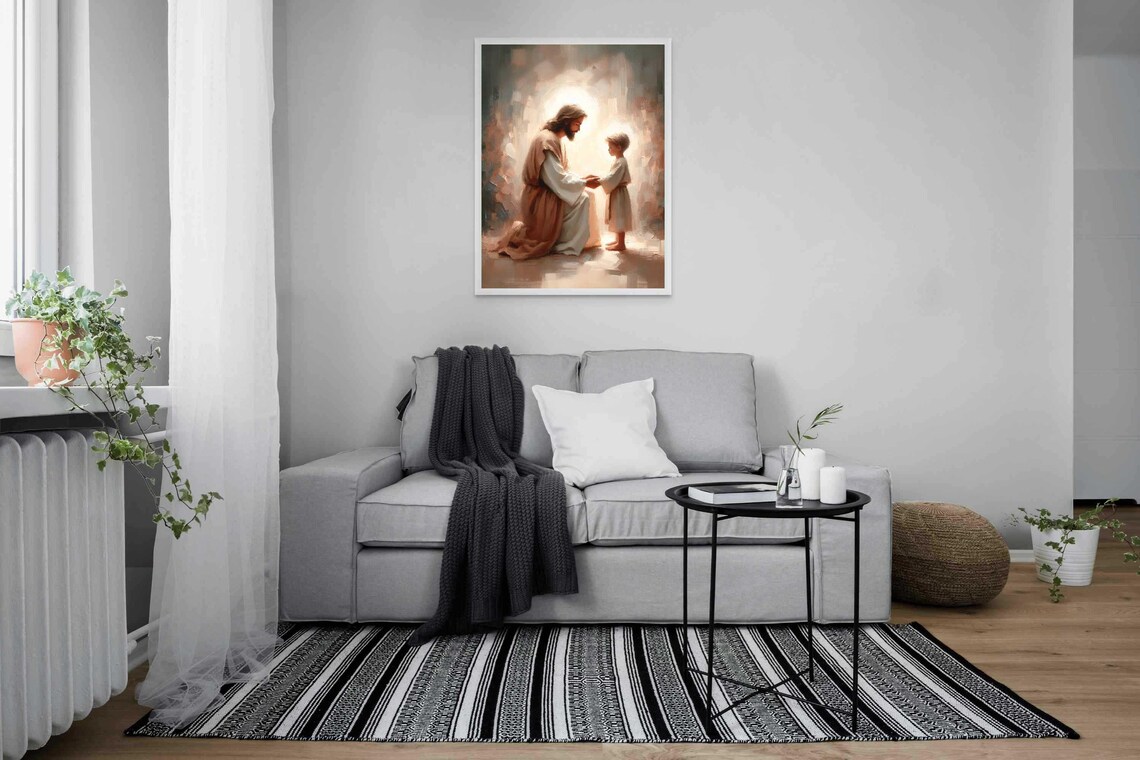 Trust Your Savior Jesus And Boy Art Print - Image 4