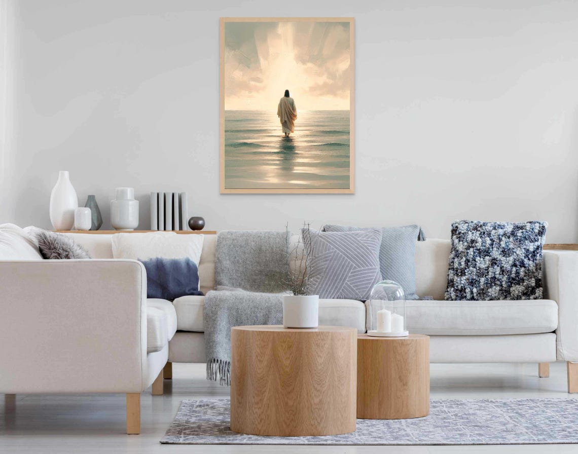His Walk Modern Christian Art Jesus Walking On Water Art Jesus Painting Lds Painting Bible Art Jesus Watercolor Picture Of Christ - Image 6