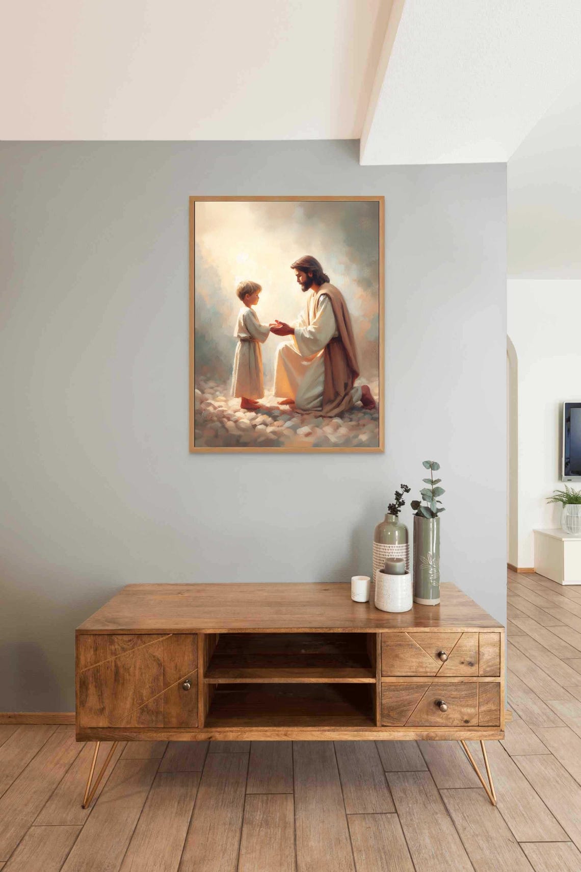 A Gentle Reminder Christian Art Jesus And Boy Picture Of Jesus Lds Painting Bible Print Jesus Art Jesus With Children Png - Image 3