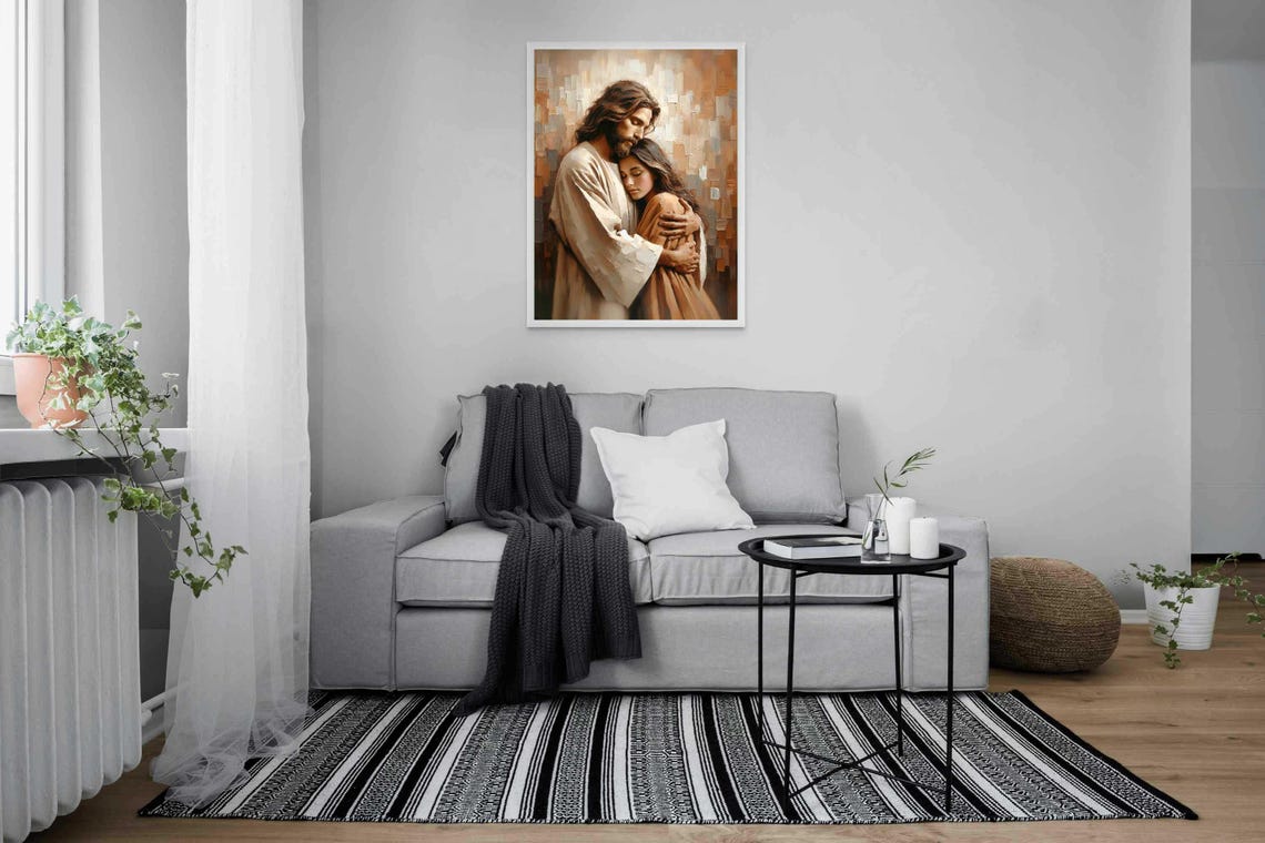 Jesus And Woman Modern Christian Art Jesus Hugging Woman Jesus Christ Painting Lds Art Bible Art Christ Art Jesus Png Jesus Prints - Image 4