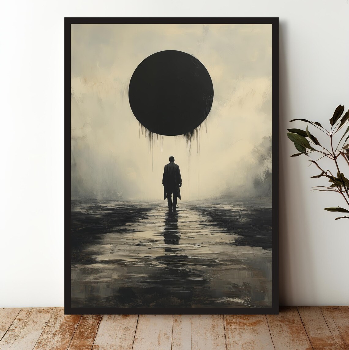 Mysterious Figure, Minimalist Surreal Decor