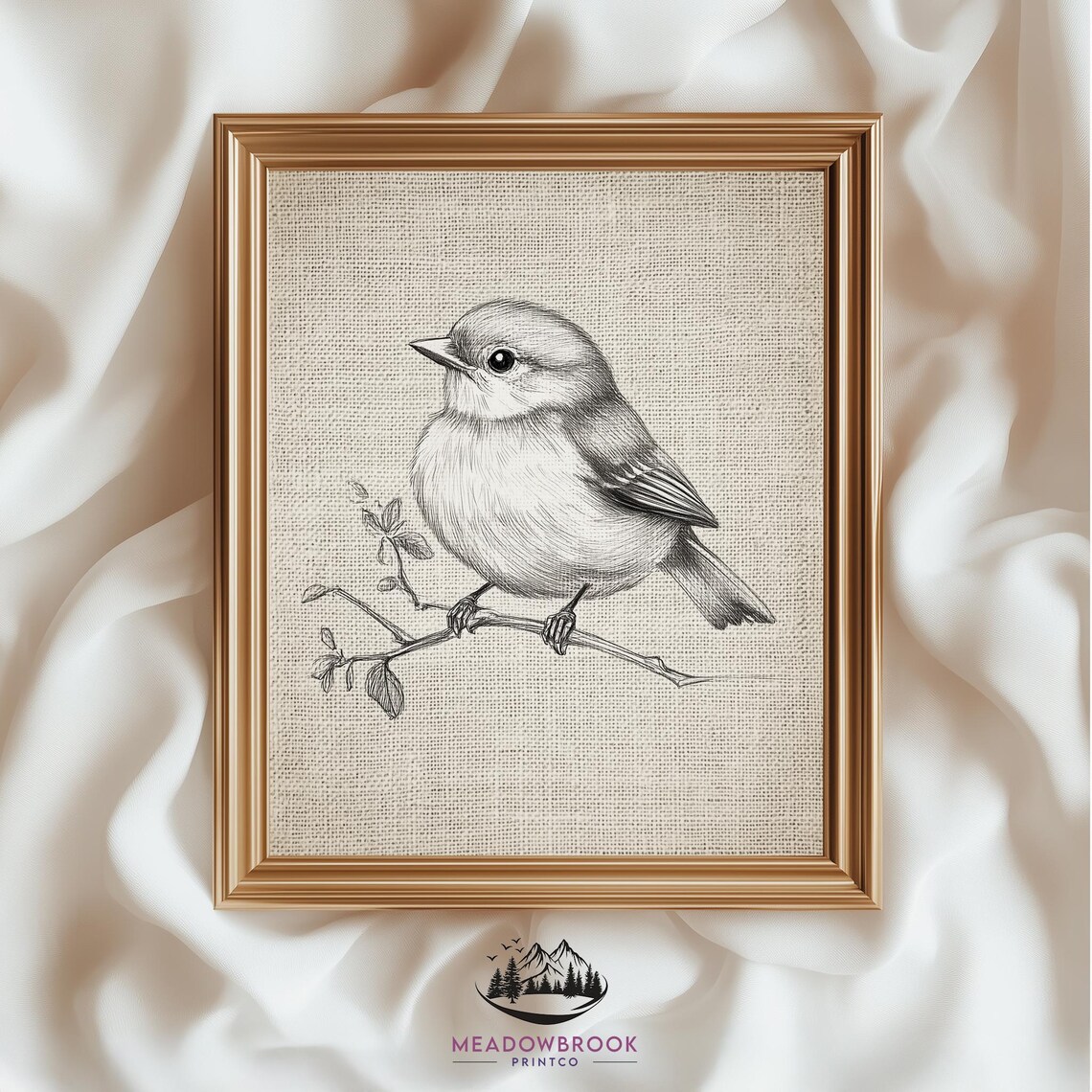 Bluebird Pencil Sketch Art Print, Rustic Farmhouse Style