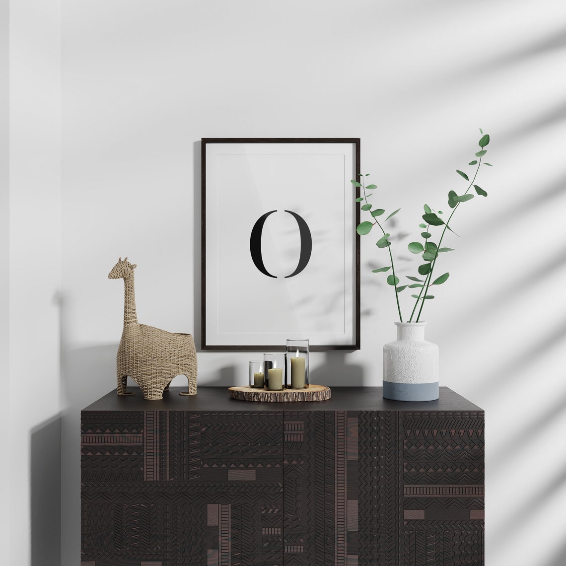 Letter O Bold Serif Monogram Initial Alphabet Minimalist Poster - Image 4