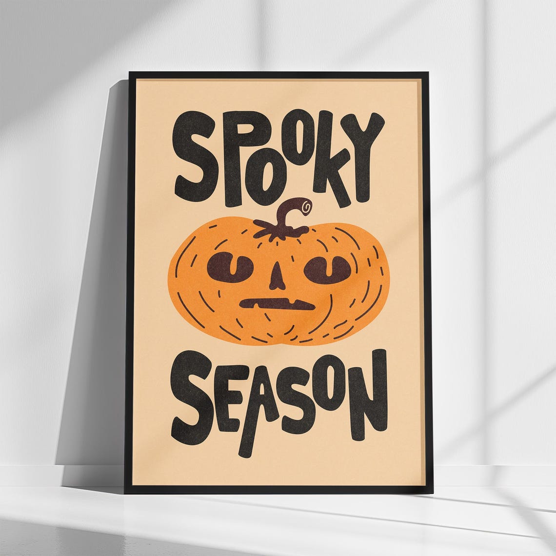 Spooky Season Cute Jack O Lantern Pumpkin Halloween Quote Poster