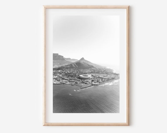 Cape Town Print Black And White Wall Art South Africa Decor Poster