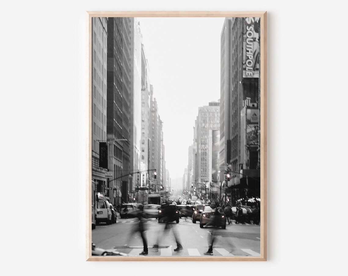 New York City Skyline Black And White Travel Poster
