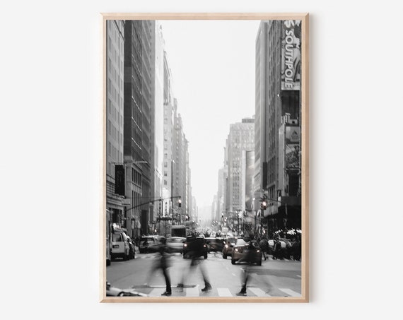 New York City Skyline Black And White Travel Poster