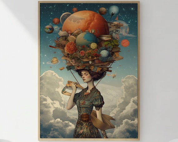 Trendy Poster Wall Art For Living Room Home Decor Woman Abstract Art Contemporary Painting Everything All At Once