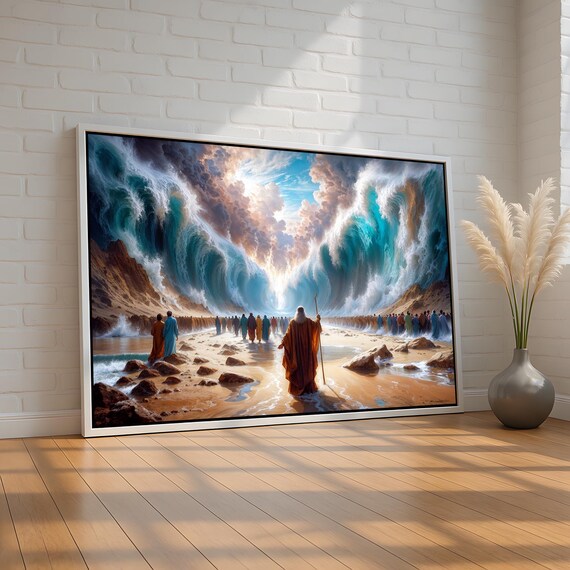 Parting of the Red Sea Moses Exodus Biblical Epic Art Poster