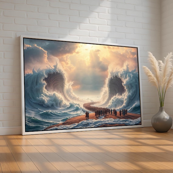 Moses Parting The Red Sea Exodus Biblical Cinematic Wall Art