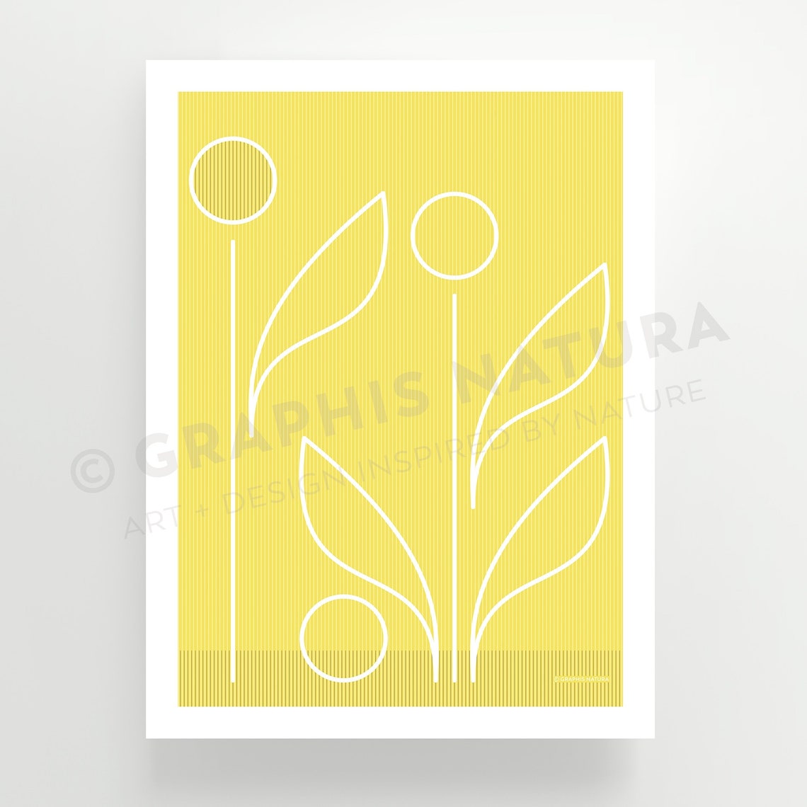 Minimalist Floral Art Print Yellow Flower Wall Art Geometric Floral Art Minimalist Wall Art Nature Inspired Art Minimalist Decor - Image 2