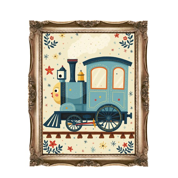 Train Wall Art For Kids Or Nurseries Nursery Decor Room Steam Boys Transportation