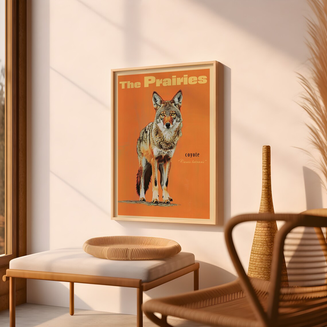Vintage Coyote Print, Prairies Saskatchewan Canada - Image 2