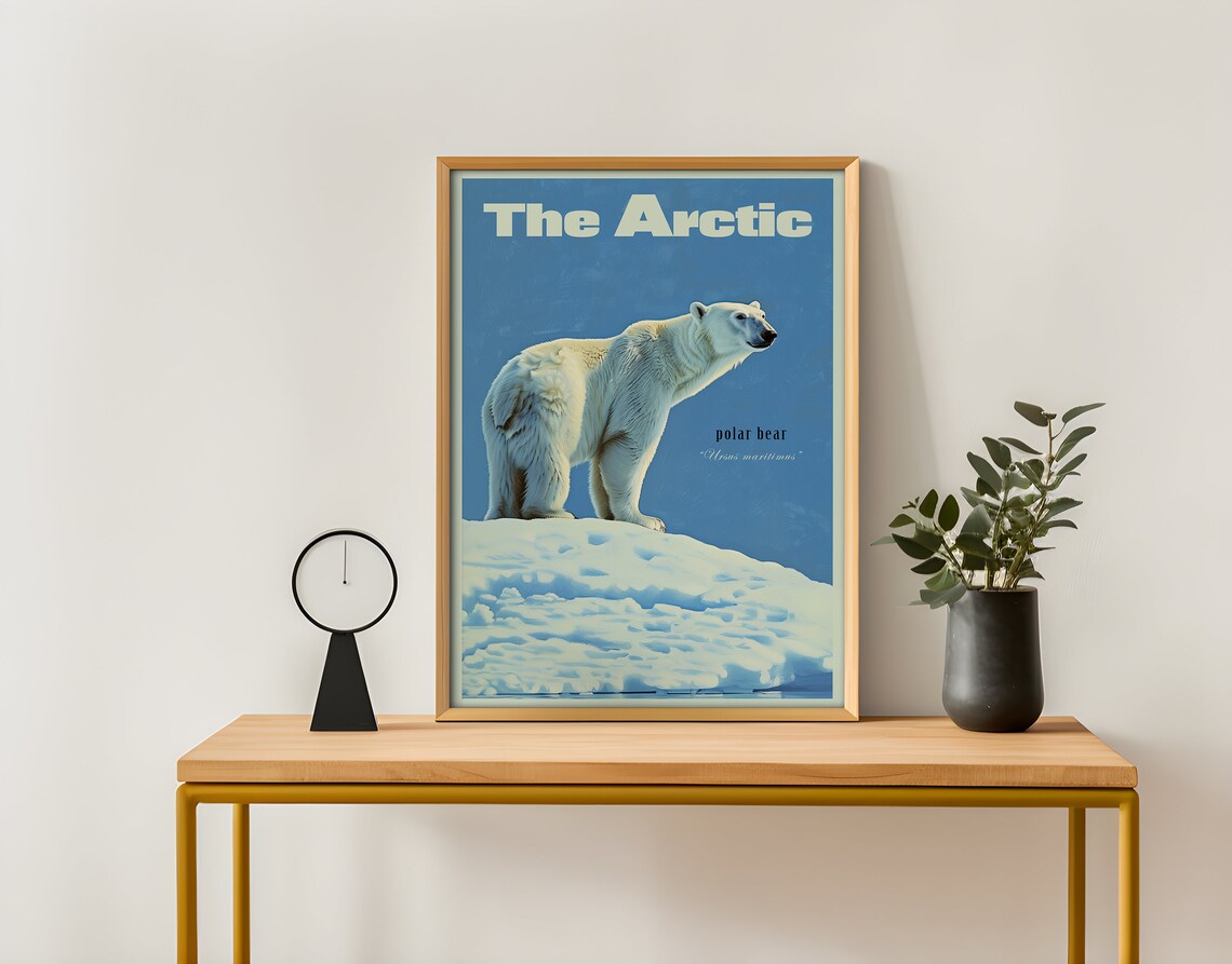 Vintage Polar Bear Art Print, Retro Alaskan Poster - Image 5