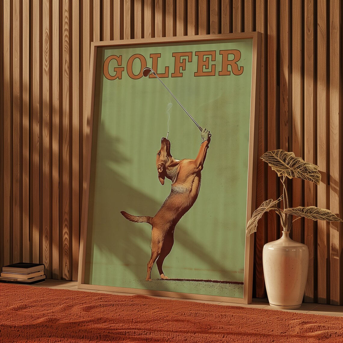 Funny Dog Golfing Vintage Poster, Man Cave Decor - Image 5