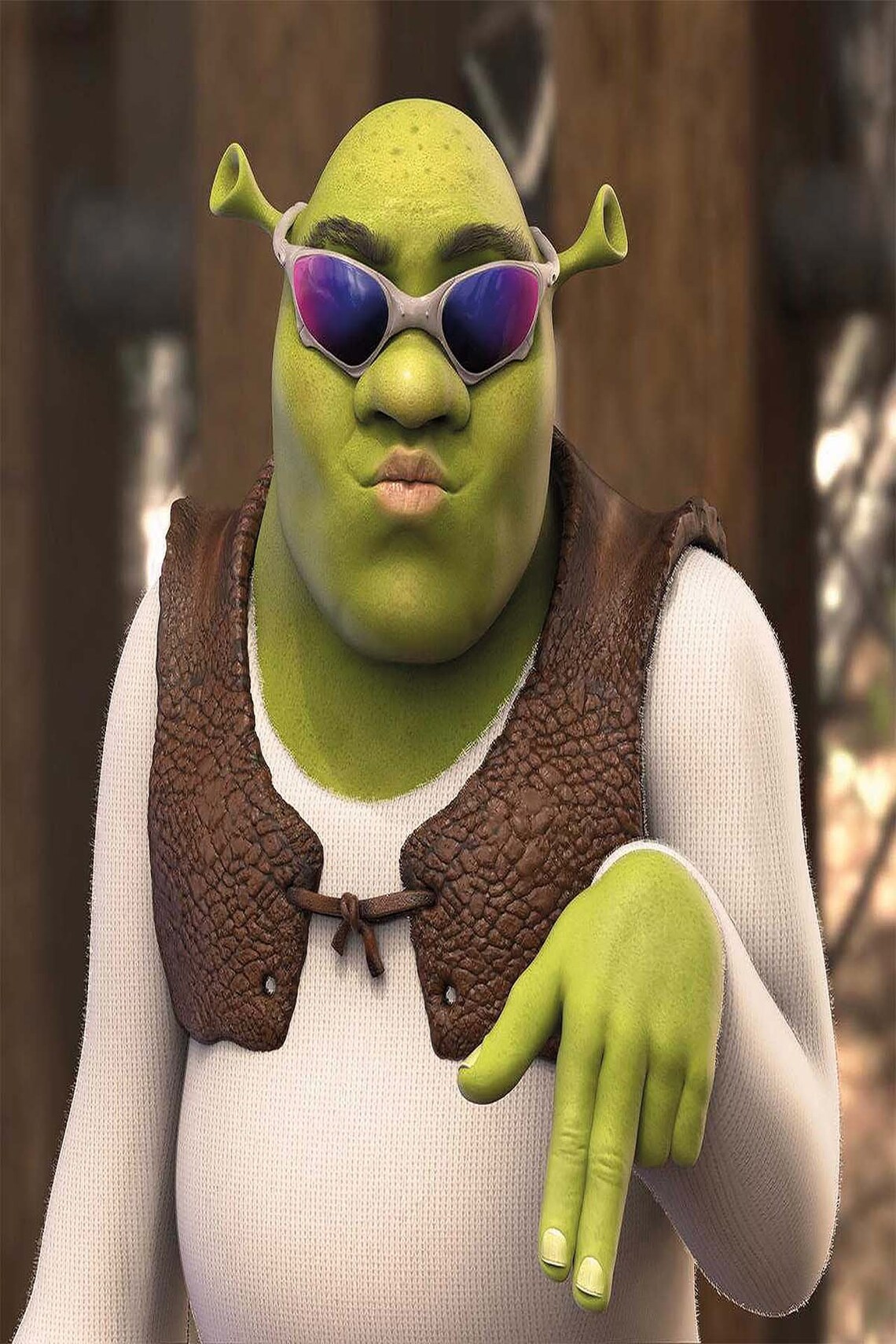 Shrek Sunglasses Funny Meme Character Cool Movie Tapestry Poster - Image 3
