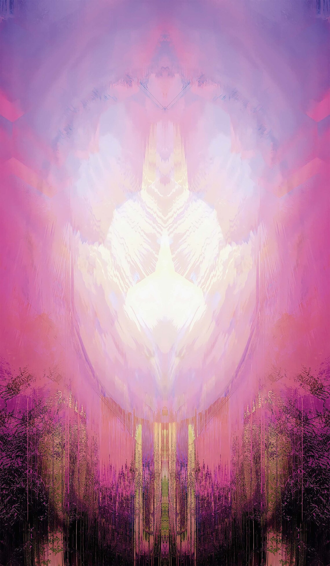 Purple Pink Ethereal Symmetric Angelic Mist Dreamy Fantasy Poster - Image 3