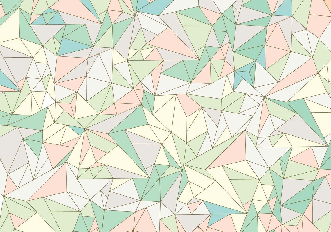 Pastel Geometric Triangle Mosaic Minimalist Modern Abstract Poster - Image 3