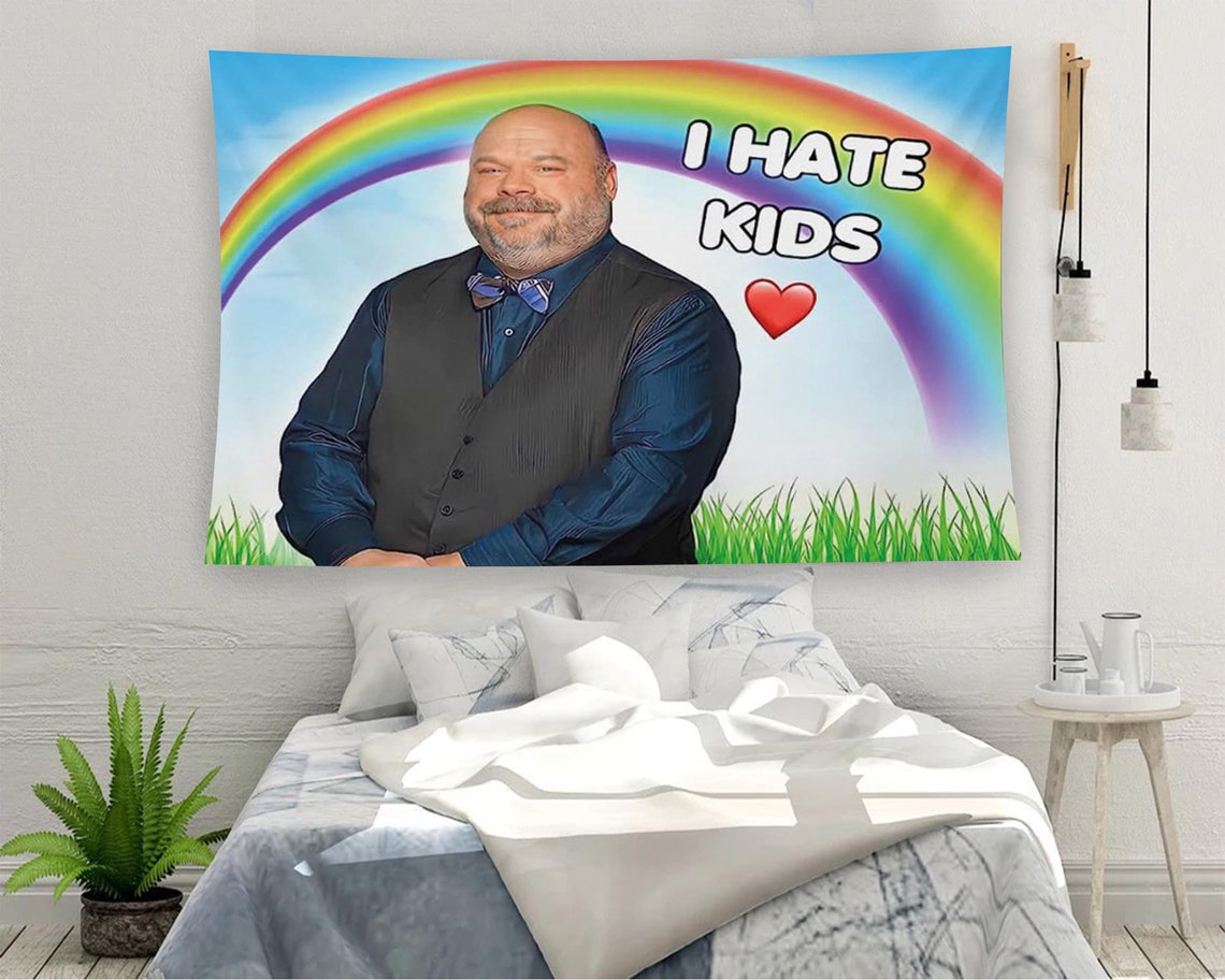 Funny I Hate Kids Meme Rainbow Gag Joke Novelty Dorm Room Poster - Image 3