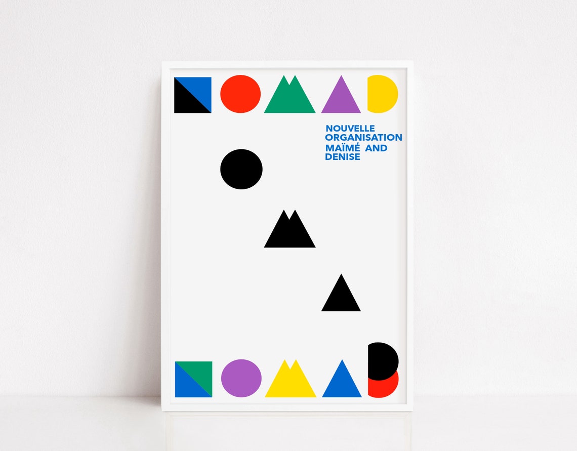 Nouvelle Organisation Geometric Shapes Colorful Abstract Art Poster