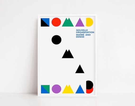 Nouvelle Organisation Geometric Shapes Colorful Abstract Art Poster