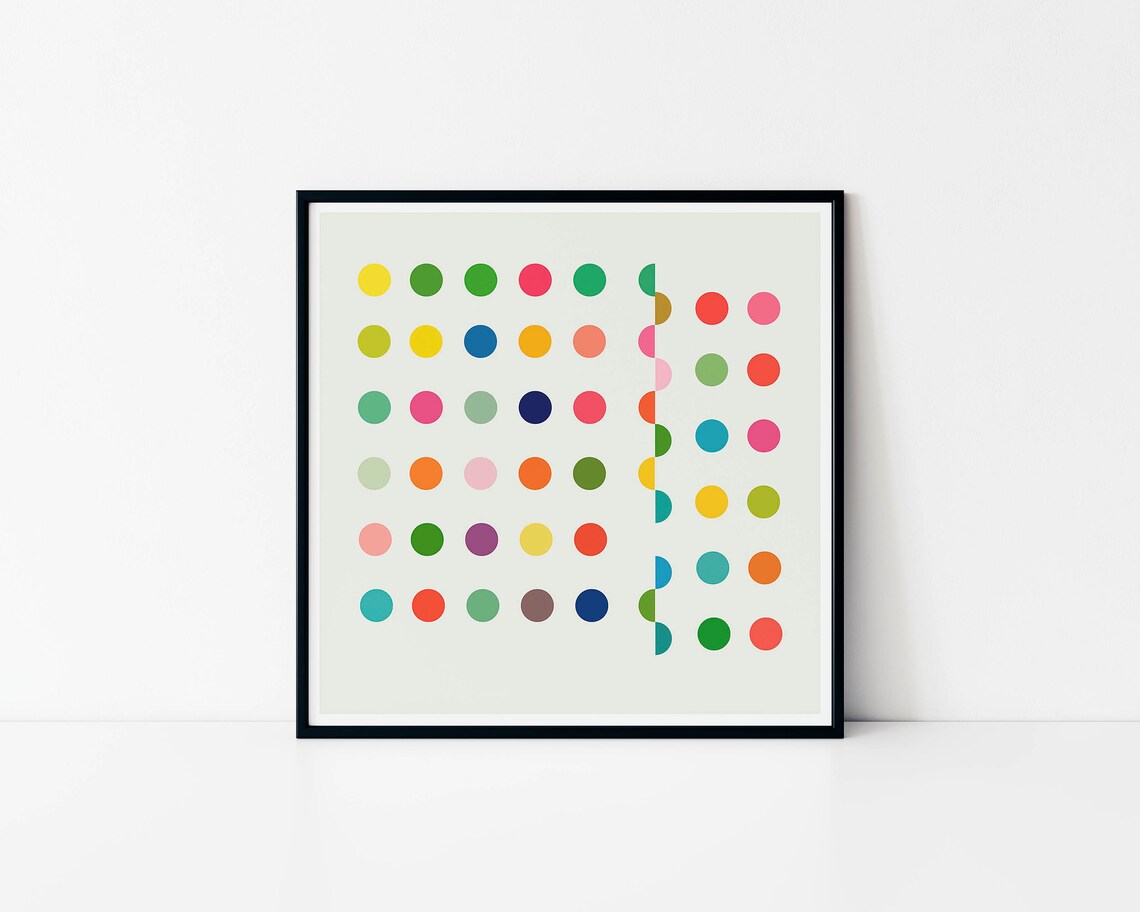 Damien Hirst Spot Art Print, Abstract Modern
