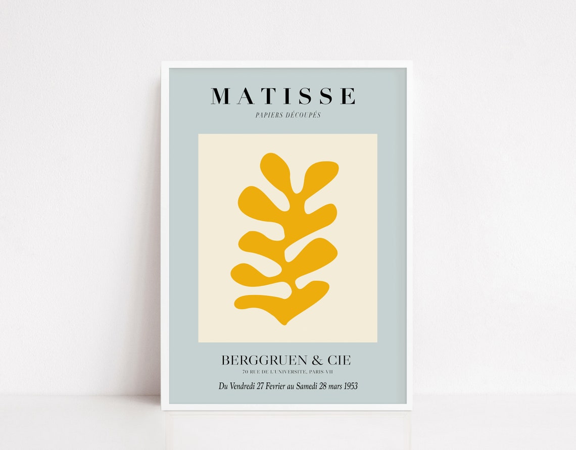 Matisse Papiers Decoupes Berggruen 1953 Yellow Leaf Cut Out Poster