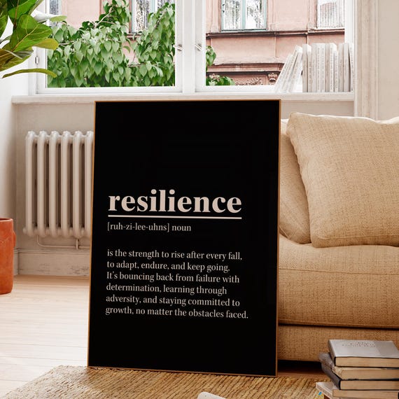 Resilience Motivational Art Print, Office Decor Poster